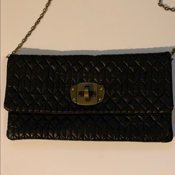 Bags Black Quilted Clutch With Gold Chain Poshmark